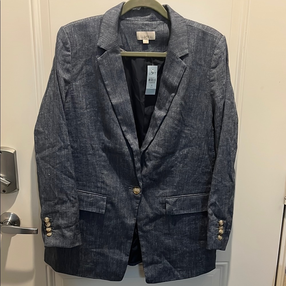 LOFT Lightweight Chambray Boyfriend Blazer NWT